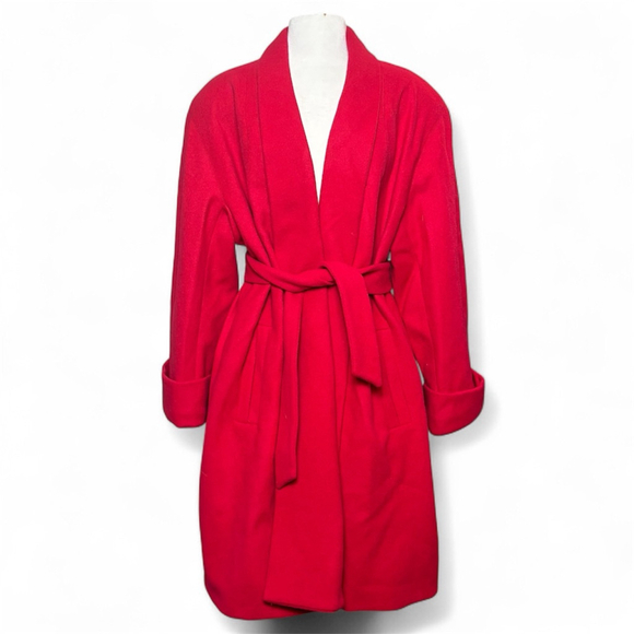 Vintage Donnybrook 100% Wool Red Coat Women’s size 16 - Picture 1 of 5